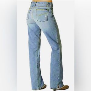 Size 5 Long Cruel Girl Kelsey Womens Slim Fit Western Bootcut Jeans (Light Wash)